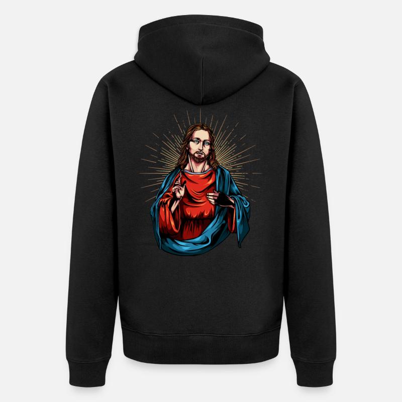 Jésus Christ - Veste à capuche bio Premium Unisexe - noir