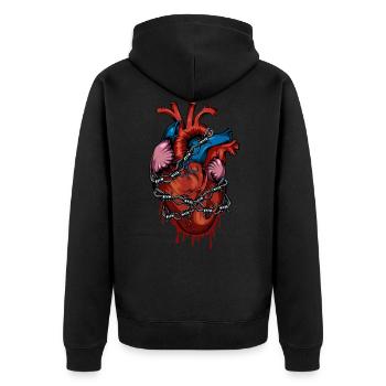 Coeur d'anatomie fil de fer barbelé - Veste à capuche bio Premium Unisexe - noir - Dos - Nico (187cm)