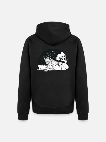 hyena - Unisex Premium Organic Zip Hoodie - black