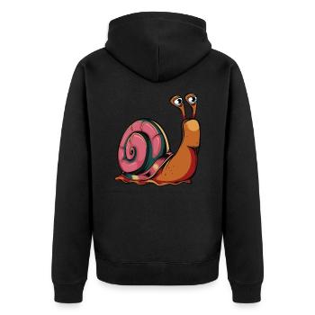 Escargot de dessin animé - Veste à capuche bio Premium Unisexe - noir - Dos - Nico (187cm)