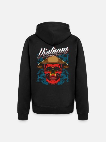 Vietnam - Unisex Premium Organic Zip Hoodie - black