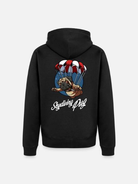 Parachutist - Unisex Premium Organic Zip Hoodie - black