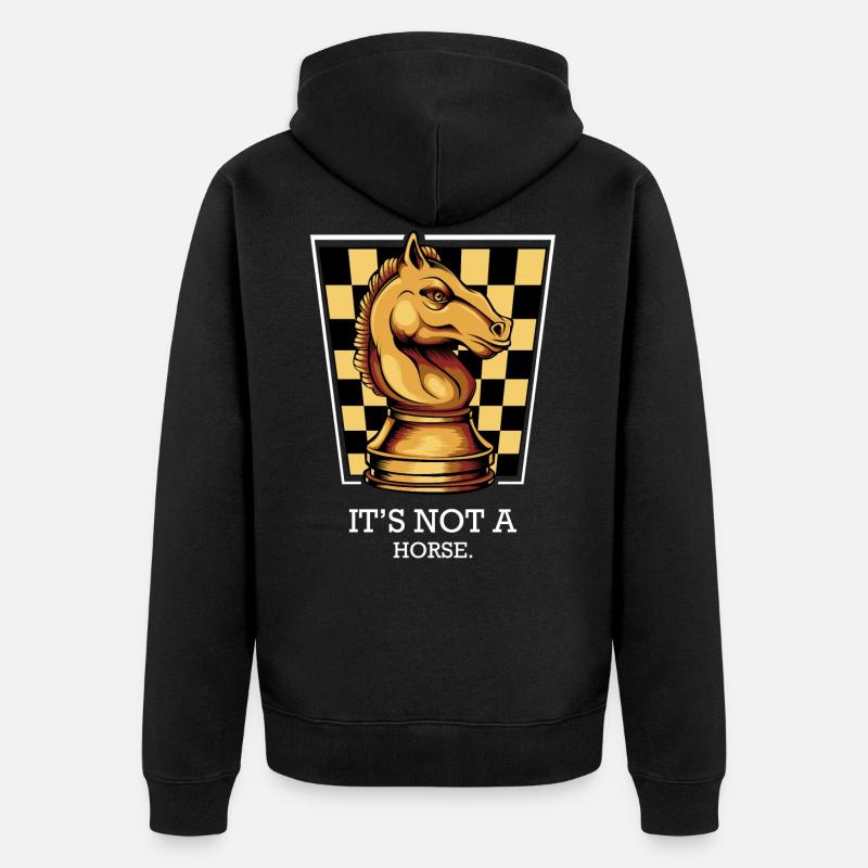 Les joueurs d'échecs - Veste à capuche bio Premium Unisexe - noir