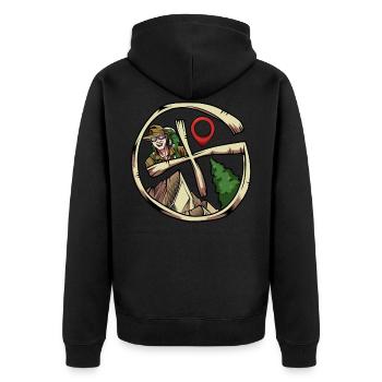 Cool Geocaching Geocacher Cache Detector Gift - Unisex Premium Organic Zip Hoodie - black - Back - Nico (187cm)