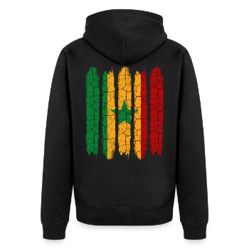 Republic of Senegal Cool Flag Modern Dakar Gift - Unisex Premium Organic Zip Hoodie - black - Back - Nico (187cm)