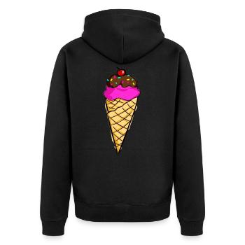 Glace dans un gaufre - Veste à capuche bio Premium Unisexe - noir - Dos - Nico (187cm)