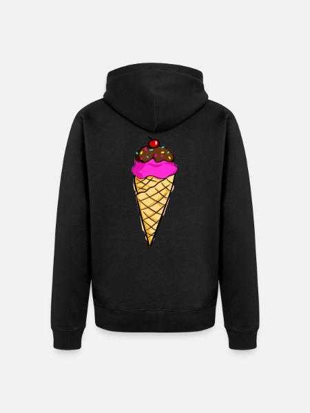 Glace dans un gaufre - Veste à capuche bio Premium Unisexe - noir