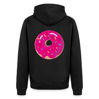 Donut Donuts - Unisex Premium Organic Zip Hoodie - black - Back - Nico (187cm)