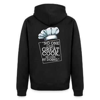 Chefkoch - Unisex Premium Bio Zip Hoodie - Schwarz - Hinten - Nico (187cm)