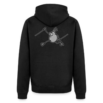 Sports Nordic Walking Walking Fast Walking - Unisex Premium Organic Zip Hoodie - black - Back - Nico (187cm)