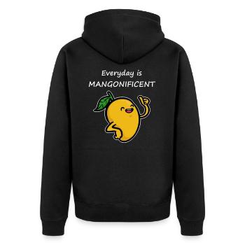 Mango - Unisex Premium Bio Zip Hoodie - Schwarz - Hinten - Nico (187cm)