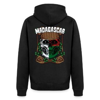 Cool Malagasy skull Madagascar gift - Unisex Premium Organic Zip Hoodie - black - Back - Nico (187cm)