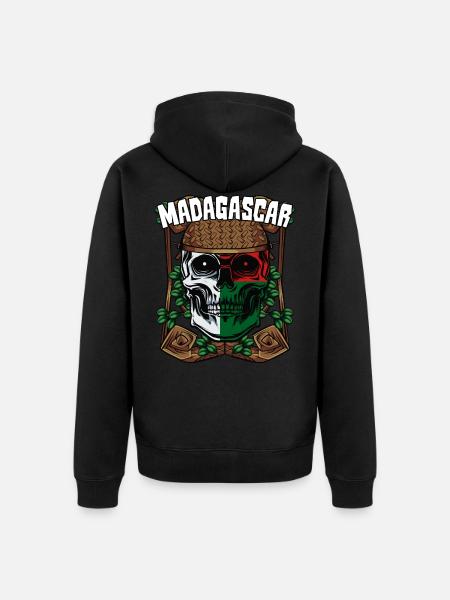 Cool Malagasy skull Madagascar gift - Unisex Premium Organic Zip Hoodie - black