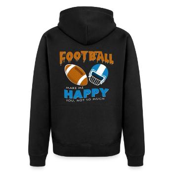 American football - Unisex Premium Organic Zip Hoodie - black - Back - Nico (187cm)