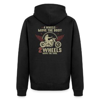 Cadeau moto moto motard drôle - Veste à capuche bio Premium Unisexe - noir - Dos - Nico (187cm)