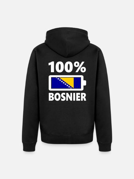 Bosnier Bosnien Herzegowina Geschenk - Unisex Premium Bio Zip Hoodie - Schwarz