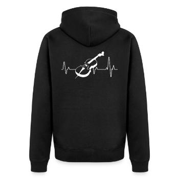 cello - Unisex Premium Organic Zip Hoodie - black - Back - Nico (187cm)