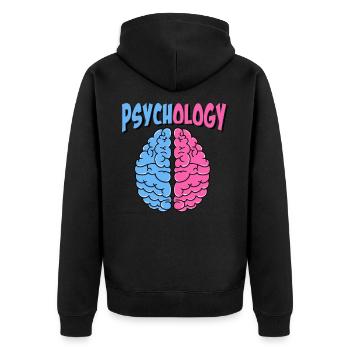 Psychology psychologist statement brain gift - Unisex Premium Organic Zip Hoodie - black - Back - Nico (187cm)