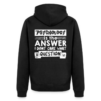 psychologue - Veste à capuche bio Premium Unisexe - noir - Dos - Nico (187cm)