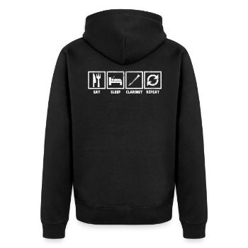 Eat Sleep Clarinet Repeat | Clarinetist gift - Unisex Premium Organic Zip Hoodie - black - Back - Nico (187cm)