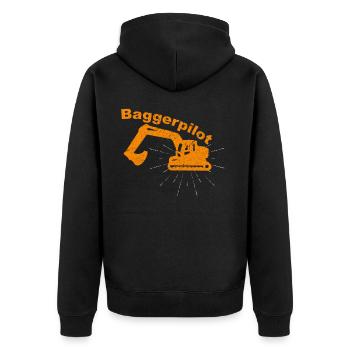 Lustiges Baggerfahrer Bagger Baggerführer baggern - Unisex Premium Bio Zip Hoodie - Schwarz - Hinten - Nico (187cm)