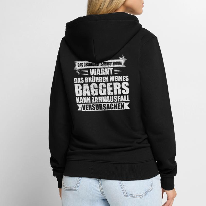 Lustiges Baggerfahrer Bagger Baggerführer baggern Unisex Premium Bio Zip Hoodie