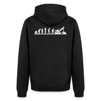 Lustiges Baggerfahrer Bagger Evolution baggern - Unisex Premium Bio Zip Hoodie - Schwarz - Hinten - Nico (187cm)