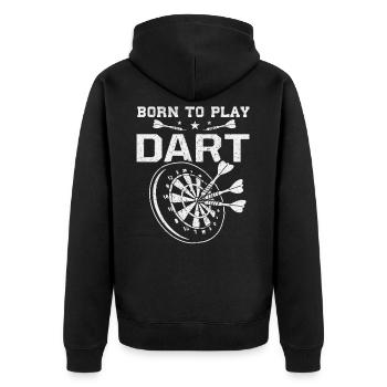 Darts Dart Darts Gift Darts Dartboard - Unisex Premium Organic Zip Hoodie - black - Back - Nico (187cm)
