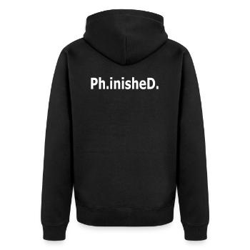 Philosophie Doktor PhD Abschluss Geschenk - Unisex Premium Bio Zip Hoodie - Schwarz - Hinten - Nico (187cm)