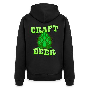 Craft beer - Unisex Premium Organic Zip Hoodie - black - Back - Nico (187cm)