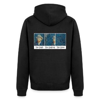 Meme van gogh van gogh van gogh - Veste à capuche bio Premium Unisexe - noir - Dos - Nico (187cm)