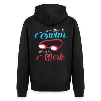 Paroles de nageur nage cadeau lunettes de natation - Veste à capuche bio Premium Unisexe - noir - Dos - Nico (187cm)