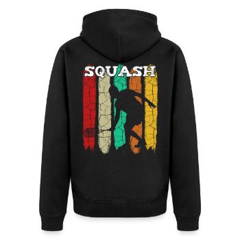 squash - Unisex Premium Organic Zip Hoodie - black - Back - Nico (187cm)