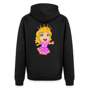 Prinzessin Cartoon Karikatur - Unisex Premium Bio Zip Hoodie - Schwarz - Hinten - Nico (187cm)
