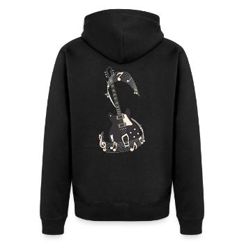 E guitare Notes musicales - Veste à capuche bio Premium Unisexe - noir - Dos - Nico (187cm)