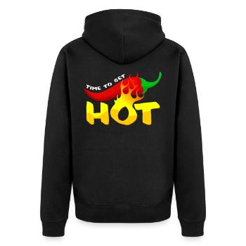 Chili - Unisex Premium Bio Zip Hoodie - Schwarz - Hinten - Nico (187cm)