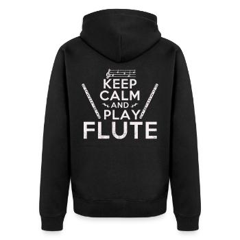 Keep Calm Flûtiste Flûtiste Idée cadeau - Veste à capuche bio Premium Unisexe - noir - Dos - Nico (187cm)