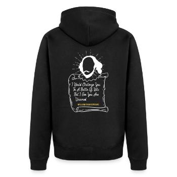 Shakespeare Sarkastisches Zitat Lustig - Unisex Premium Bio Zip Hoodie - Schwarz - Hinten - Nico (187cm)