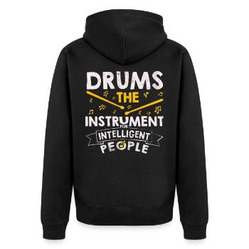 Cadeau de batteur drôle de batterie - Veste à capuche bio Premium Unisexe - noir - Dos - Nico (187cm)
