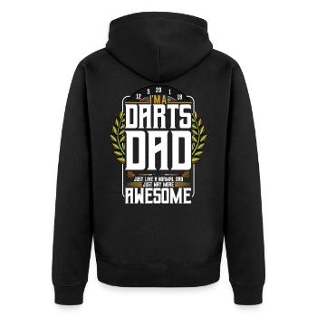 Awesome darts father dart player Father's Day gift - Unisex Premium Organic Zip Hoodie - black - Back - Nico (187cm)