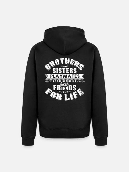 Bruder Und Schwester - Unisex Premium Bio Zip Hoodie - Schwarz