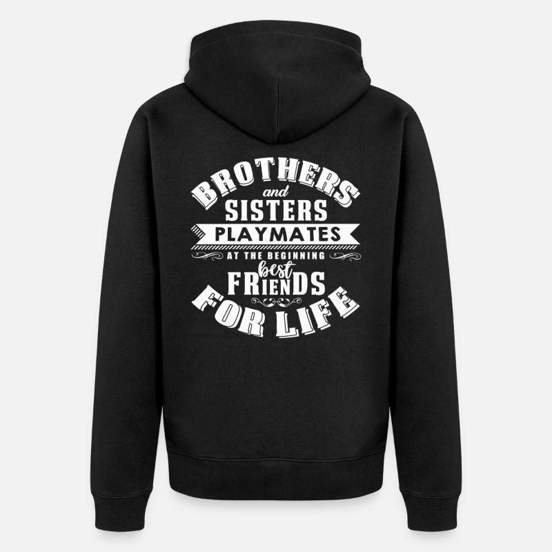 Bruder Und Schwester - Unisex Premium Bio Zip Hoodie - Schwarz