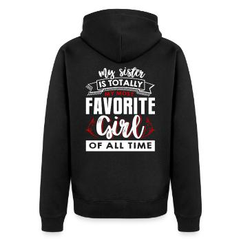 Bruder Und Schwester - Unisex Premium Bio Zip Hoodie - Schwarz - Hinten - Nico (187cm)