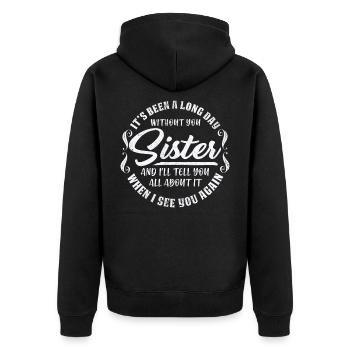 Paroles de soeurs aiment le meilleur cadeau de soeur - Veste à capuche bio Premium Unisexe - noir - Dos - Nico (187cm)