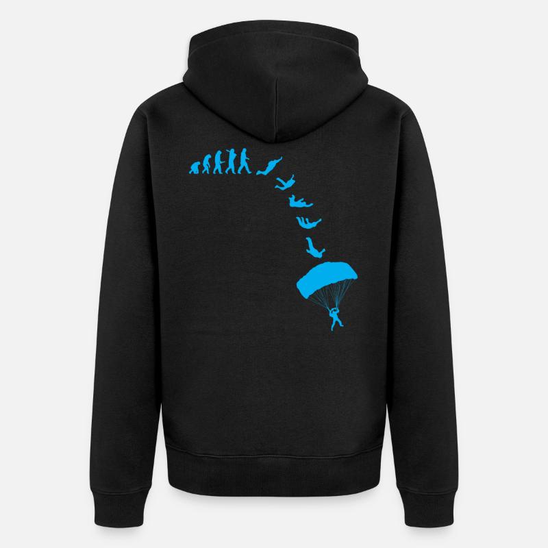 Fallschirmspringen Parachuting Evolution - Unisex Premium Bio Zip Hoodie - Schwarz