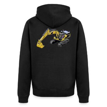 Crawler Excavator Colored Excavator - Unisex Premium Organic Zip Hoodie - black - Back - Nico (187cm)