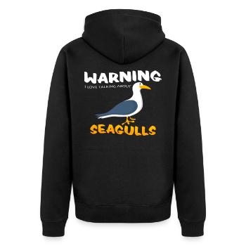 seagulls - Unisex Premium Organic Zip Hoodie - black - Back - Nico (187cm)