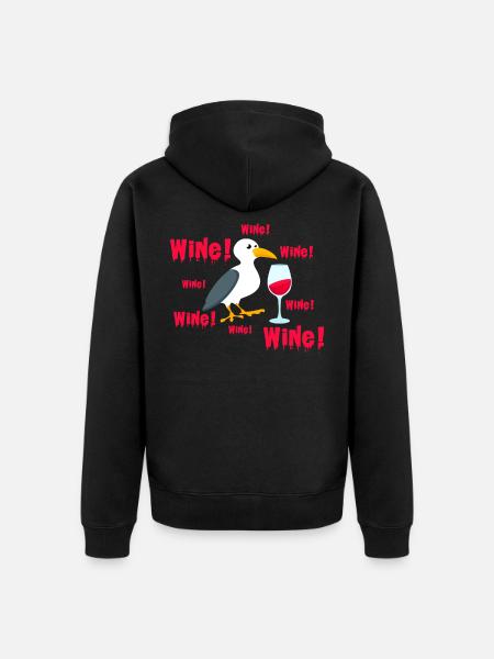seagulls - Unisex Premium Organic Zip Hoodie - black