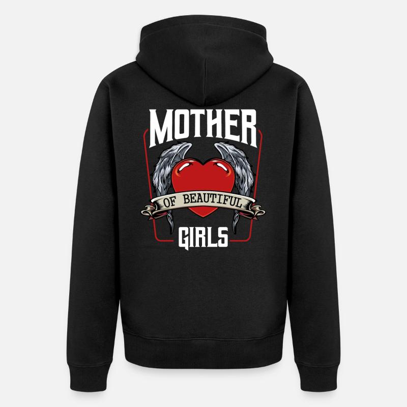 Mutter und Tochter - Unisex Premium Bio Zip Hoodie - Schwarz