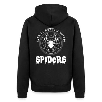 be crazy - Unisex Premium Organic Zip Hoodie - black - Back - Nico (187cm)